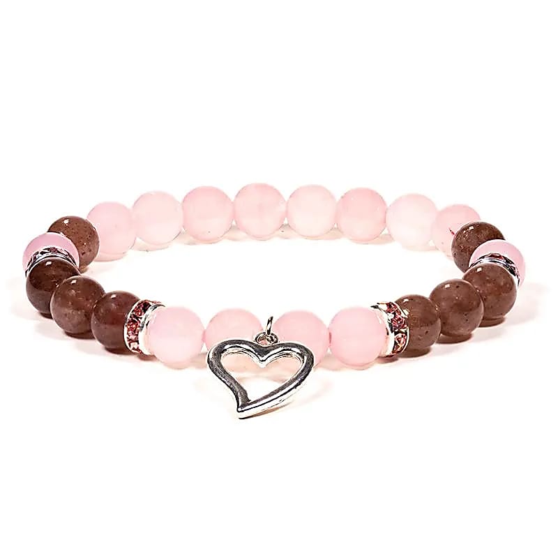 Armband "Rosenquarz/Erdbeerquarz" - Liebe, Harmonie & emotionale Balance.