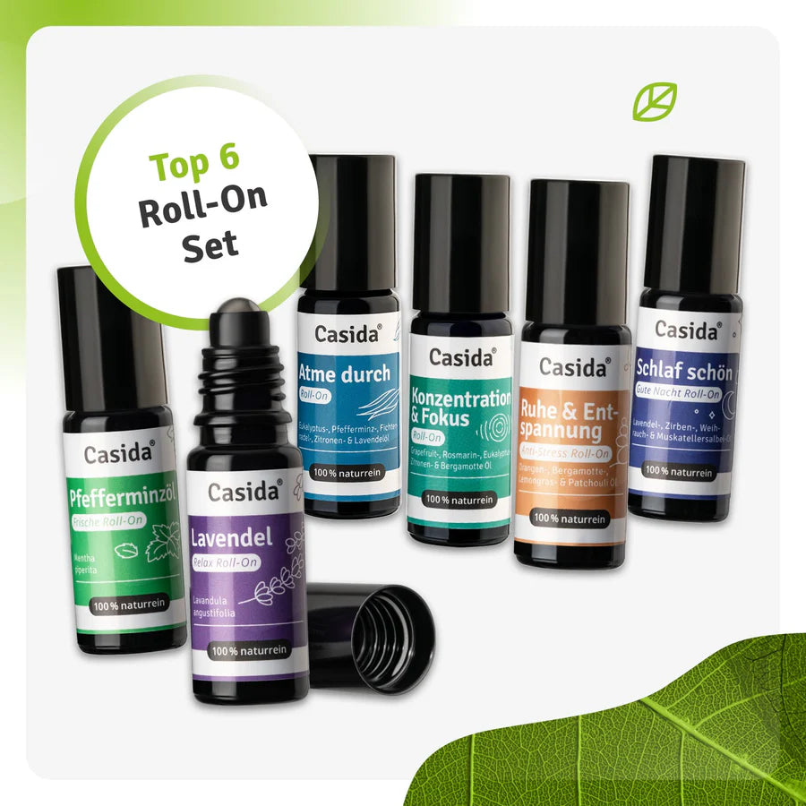 Roll-On Set Top 6 ätherische Öle (6x10 ml)