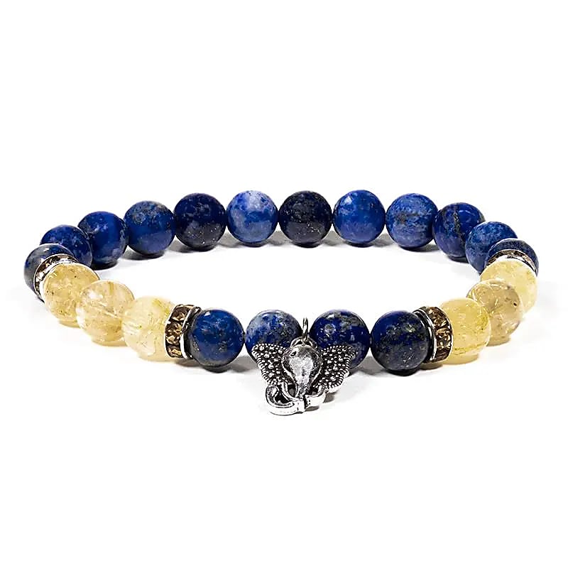 Armband "Lapislazuli/Rutilquarz" -  Weisheit, Schutz & innere Balance