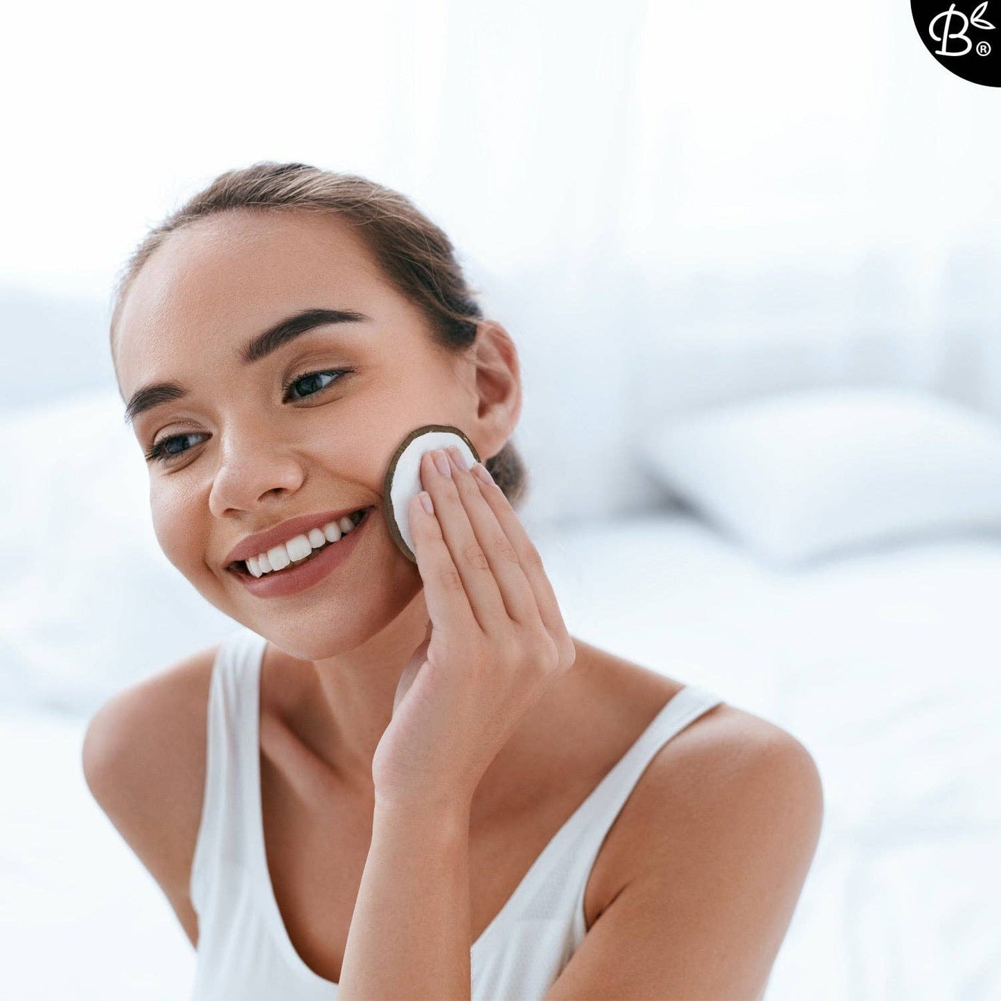 Cosmeau Wiederverwendbare Wattepads - 10 x weiße wiederverwendbare Wattepads