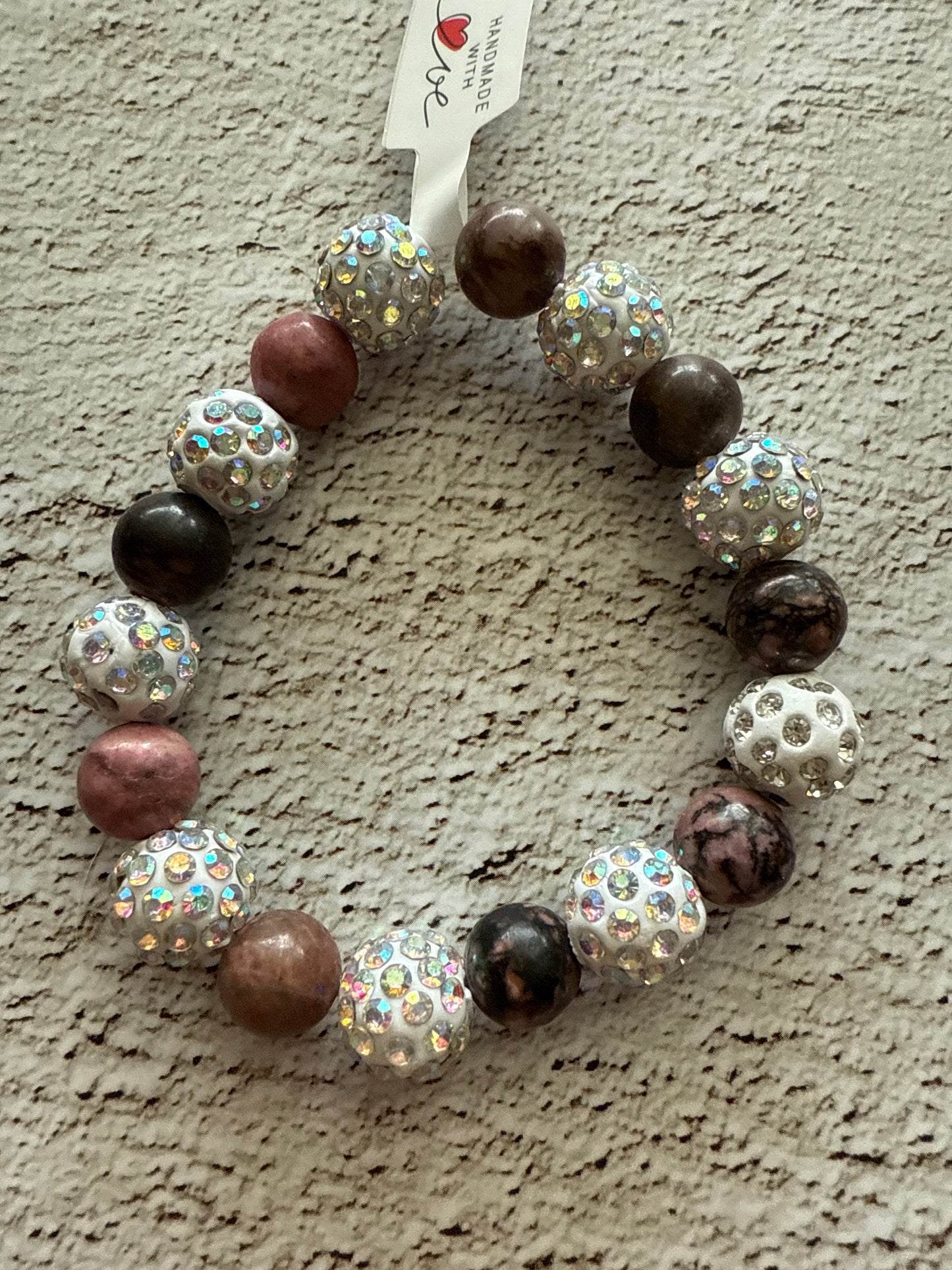 💖 Herzmut & Glanz (Kinder) – Rhodonit & Glitzersteine