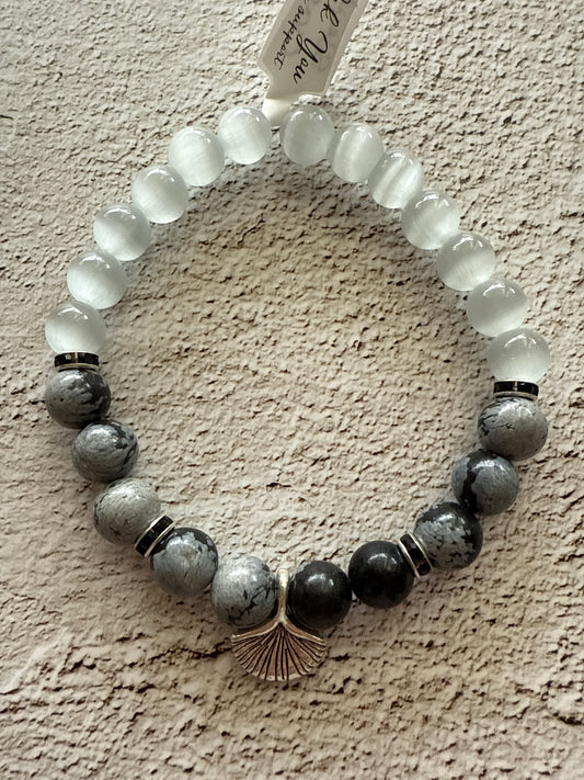 🍃 Silent Clarity – Obsidian, Selenit & Ginkgo