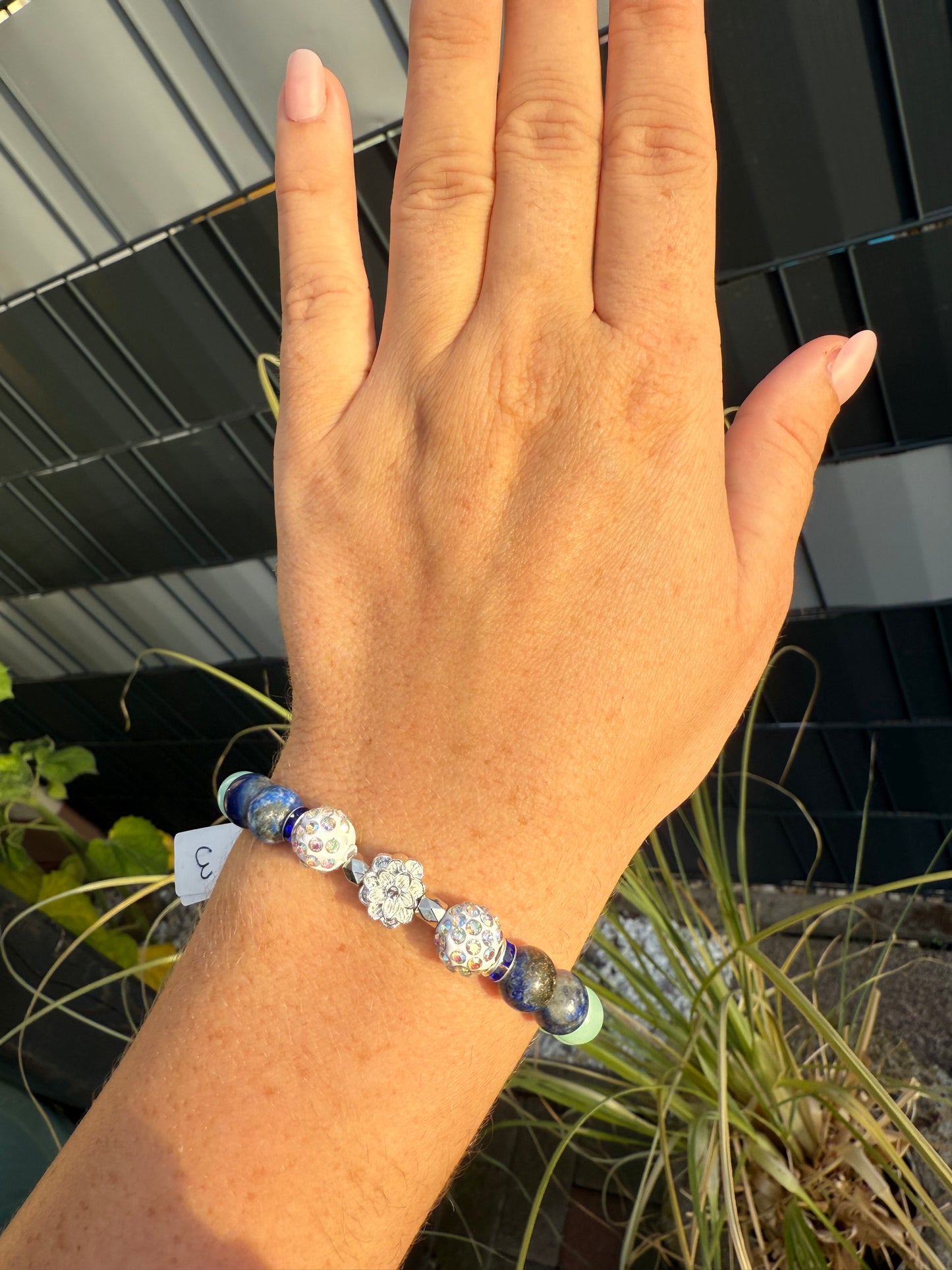 💎 Inner Voice – Lapislazuli & Amazonit mit Blume