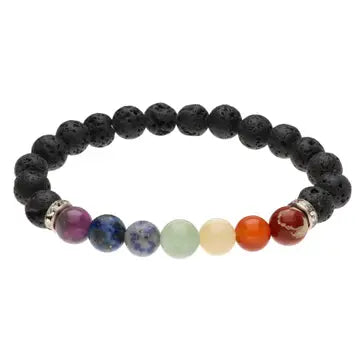 Lava- und Chakra-Armband 8mm