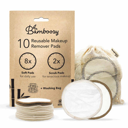 Cosmeau Wiederverwendbare Wattepads - 10 x weiße wiederverwendbare Wattepads