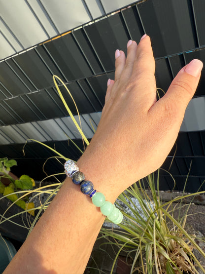 💎 Inner Voice – Lapislazuli & Amazonit mit Blume