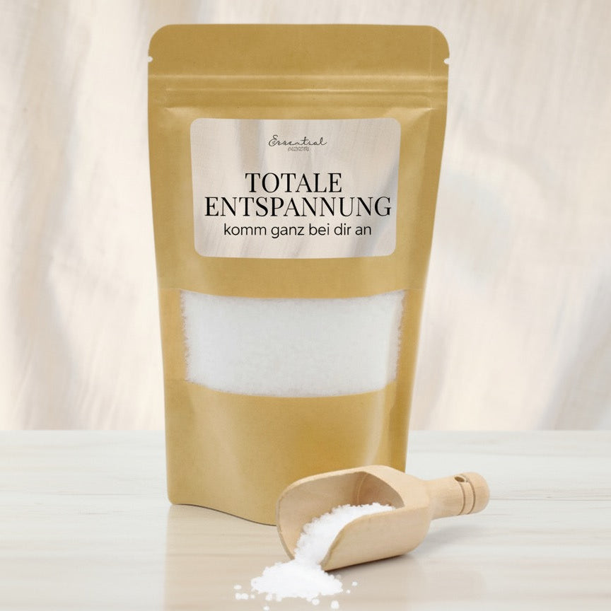 Badesalz Totale Entspannung mit Lavendel, Bergamotte & Zedernholz.