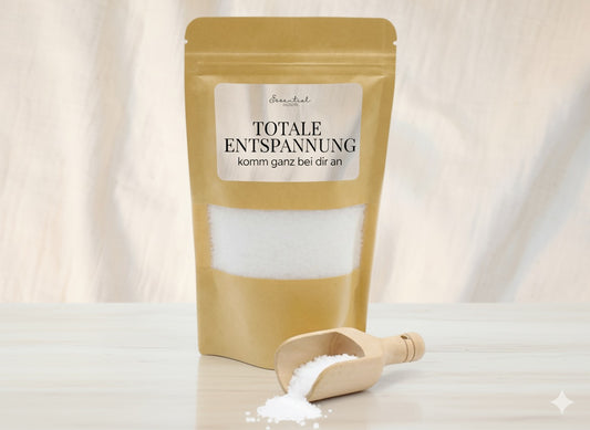 Badesalz Totale Entspannung mit Lavendel, Bergamotte & Zedernholz.