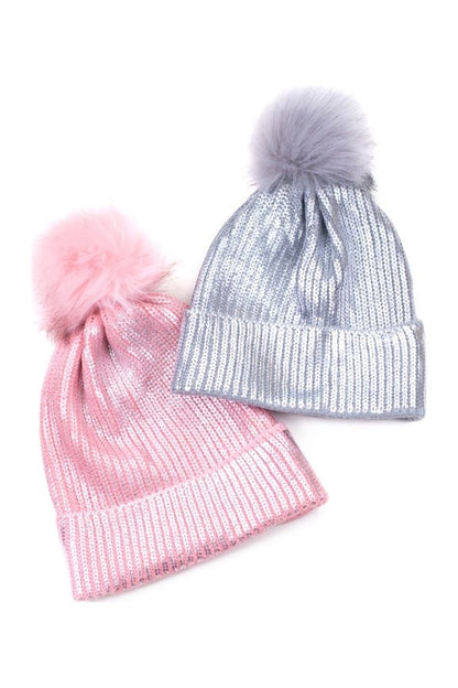 Mützen Set "Glitzer rosa"