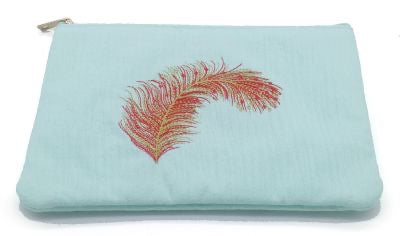 Make Up Bag „Federn“ – 21,5 x 15 cm
