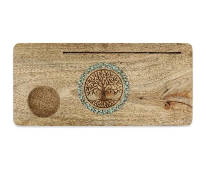 Kartenhalter aus Mangoholz