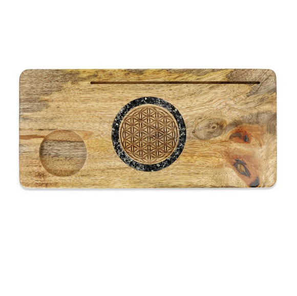 Kartenhalter aus Mangoholz