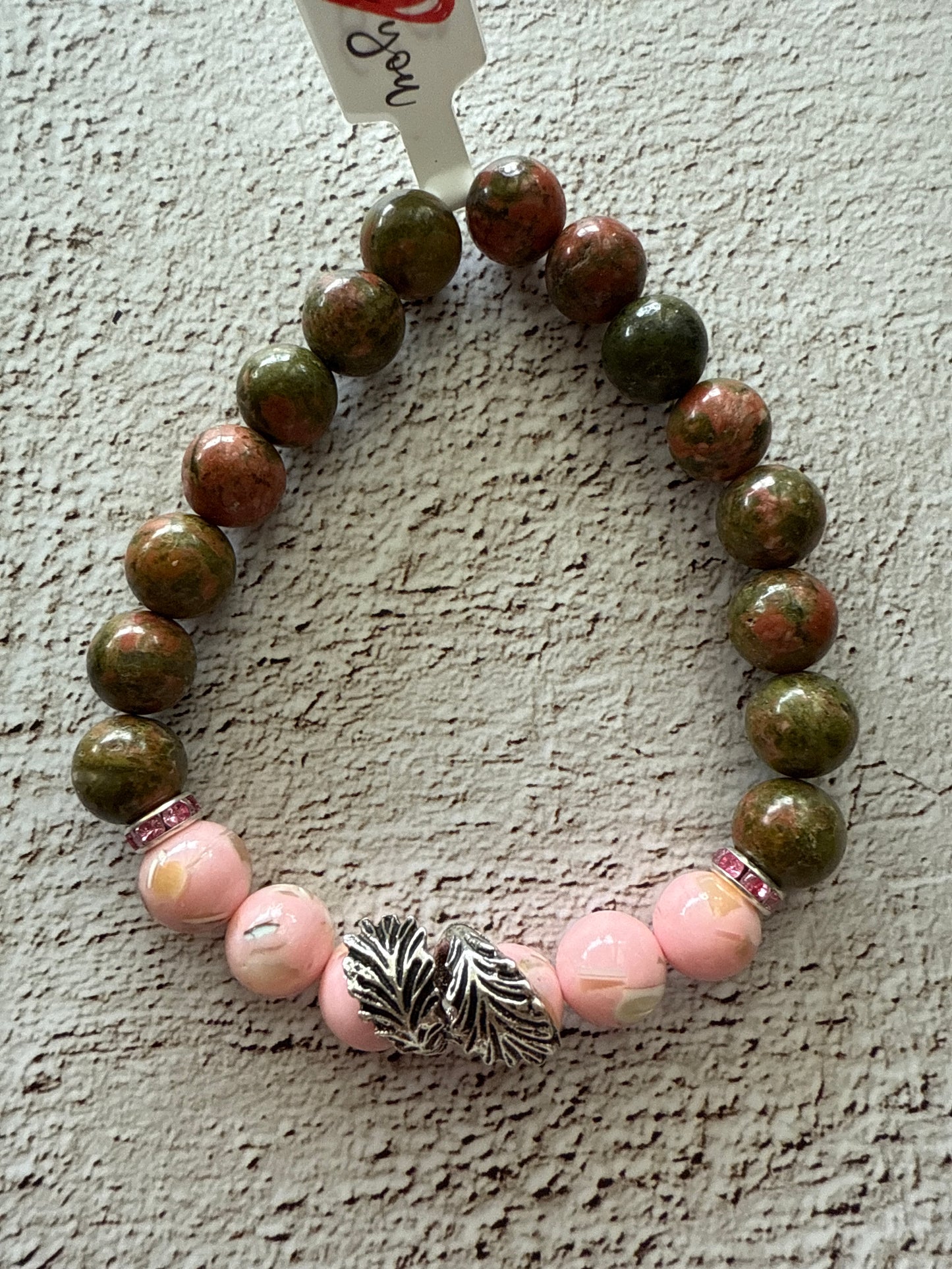 🪶 Soul Balance – Unakit, Rosé-Marmor & Silberfeder