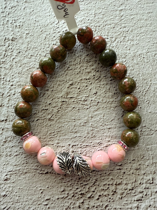 🪶 Soul Balance – Unakit, Rosé-Marmor & Silberfeder
