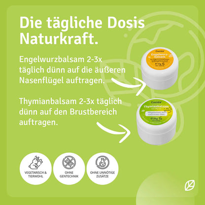 Engelwurz & Thymianbalsam Myrte Kinder Set -  Aromapflege bei Erkältung und Schnupfennase