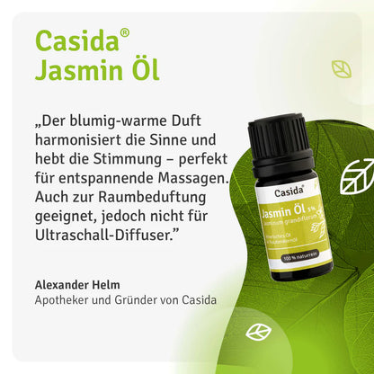 Jasmin Öl 5 % - Naturreines Jasmin Öl 5 % in Traubenkernöl (5ml)