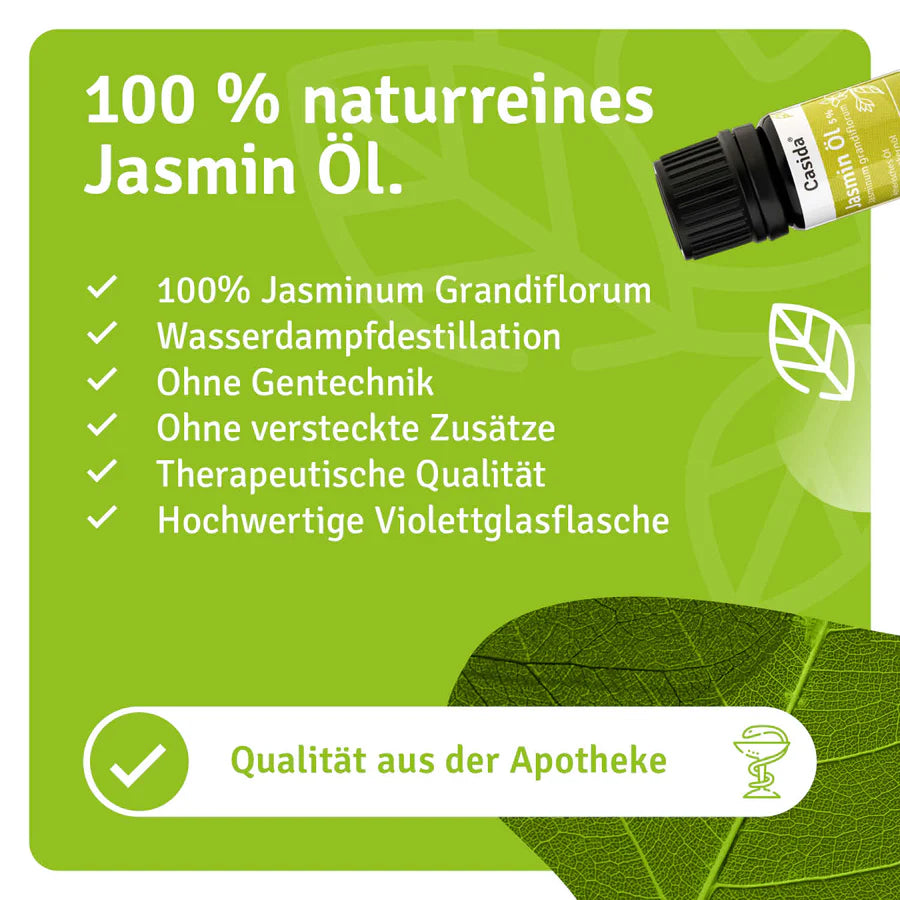 Jasmin Öl 5 % - Naturreines Jasmin Öl 5 % in Traubenkernöl (5ml)