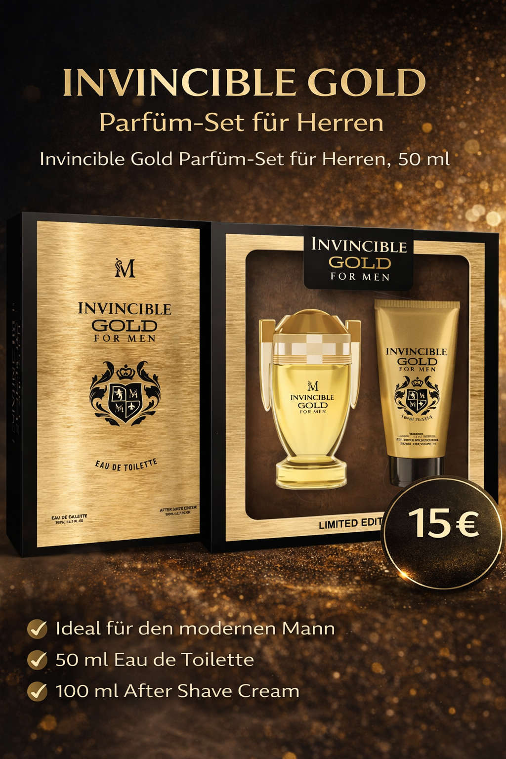 Invincible Gold Parfüm-Set für Herren