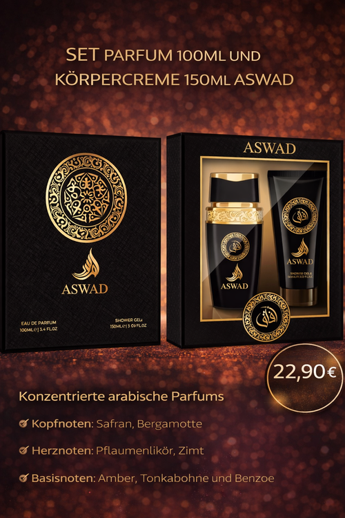SET PARFUM 100ML UND KÖRPERCREME 150ML ASWAD