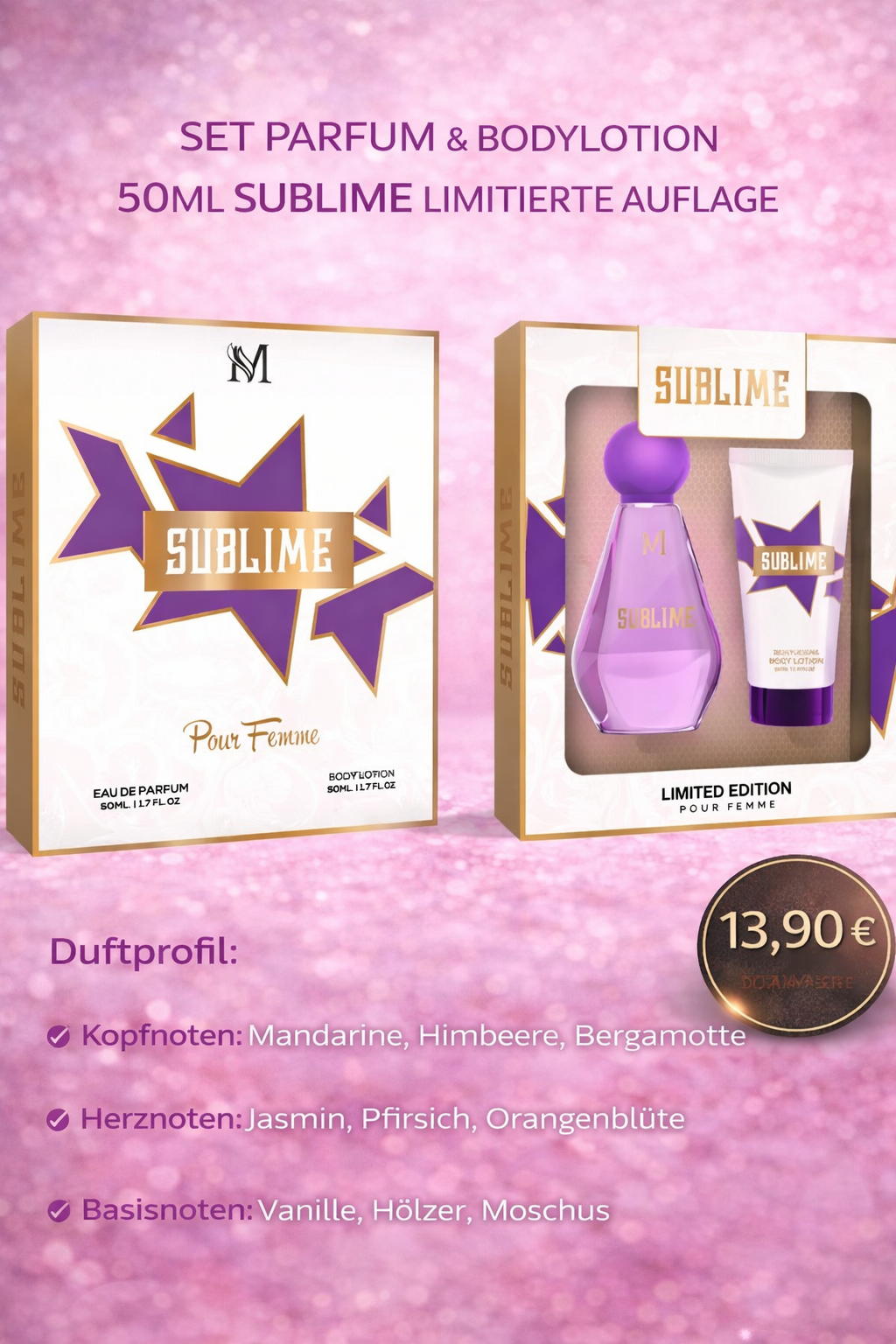 SET PARFUM 50ML SUBLIME LIMITIERTE AUFLAGE