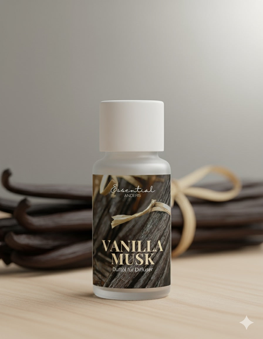 Duftöl Vanilla Musk – warmer, süßer Duft für Diffuser & Raumduft.