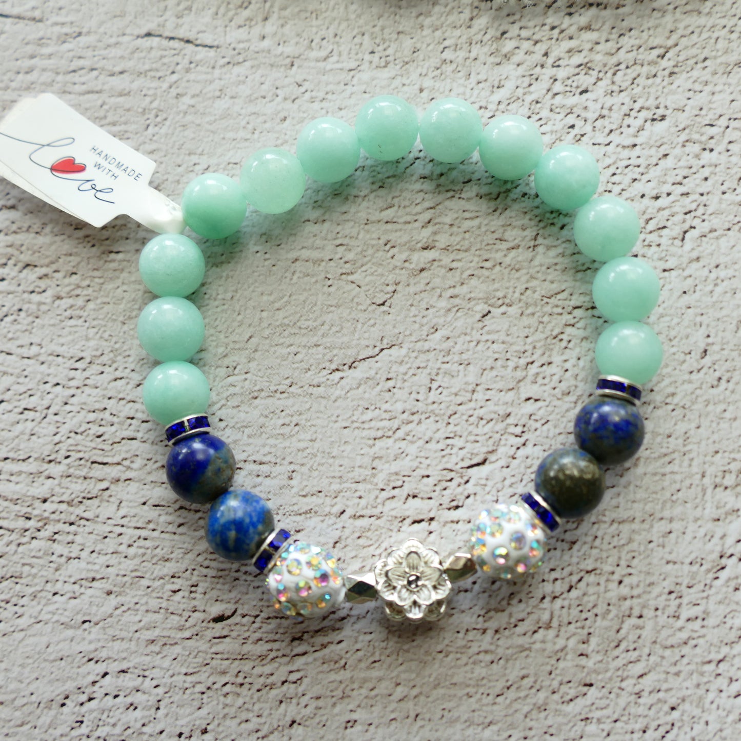 💎 Inner Voice – Lapislazuli & Amazonit mit Blume