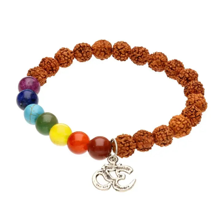 Rudraksha- und Chakra-Armband 8mm
